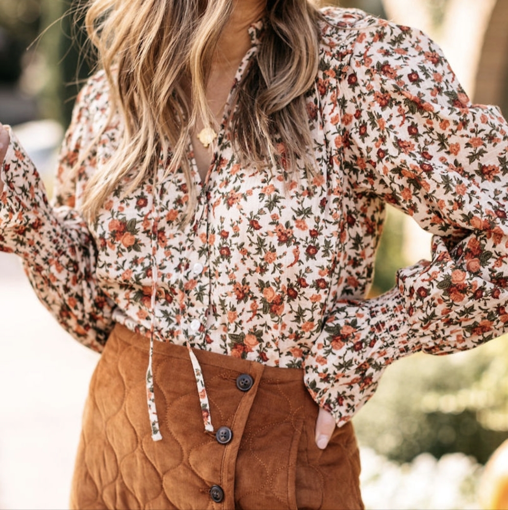 Free People Floral Blouse
